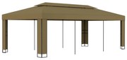 vidaXL Gazebo com telhado duplo 3x6 m 180 g/m² cinza-acastanhado
