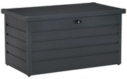 Outsunny Baú de Arrumação Exterior Capacidade 311L  de Aço com Fechadura Chave Pistões Pneumáticos 120x62x62 cm Cinza Escuro | Aosom Portugal