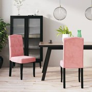 Cadeiras de jantar 2 pcs veludo rosa