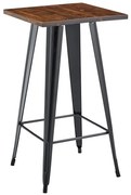 Mesa de Bar TOLEDO – 60x60x110 cm – Estrutura em Aço Preto e Tampo em