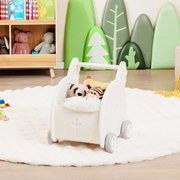 Andarilho bebés de 4 rodas em forma de elefante com rodas e alça para crianças de 3+ anos 45 x 41 x 50 cm Branco