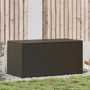vidaXL Caixa de arrumação para jardim 100x50x50 cm vime PE castanho