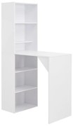 vidaXL Mesa de bar com armário 115x59x200 cm branco