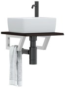 vidaXL Prateleira de parede p/ lavatório aço/madeira carvalho maciça