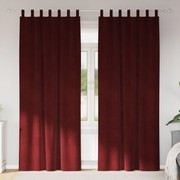 Cortinas Opacas vidaXL com Laços de Pendurar 2 pcs Vermelho Vinho Velu