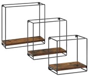 Prateleira flutuante de parede com design industrial | VASAGLE | 32 x 32 x 12 cm | preto | LWS440B01.