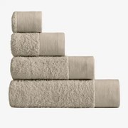 Toalha Em Algodão E Linho Markel Tapioca Bege & Toalha De Rosto (30 X 50 Cm) - Sklum