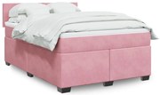 Cama com molas/colchão 140x190 cm veludo rosa