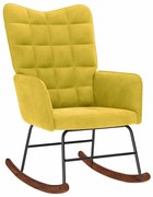vidaXL Cadeira de baloiço veludo amarelo