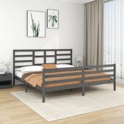 vidaXL Estrutura de cama 200x200 cm madeira maciça cinzento