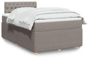 Cama boxspring c/ colchão 120x190cm tecido castanho-acinzentado