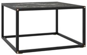 vidaXL Mesa de centro 60x60x35 cm vidro mármore preto
