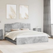 vidaXL Estrutura da Cama Cinzento 200 x 200 cm Madeira de Engenharia