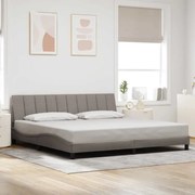 vidaXL Estrutura de cama sem colchão Hanko 200x200 cm tecido cinzento-acastanhado