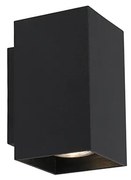 Candeeiro de parede moderno preto quadrado 2 luzes - Sandy Design,Moderno