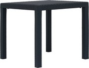 vidaXL Mesa de jardim 79x79x72 cm plástico antracite c/ aspeto de vime