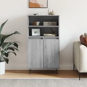 vidaXL Aparador alto 60x36x110 cm derivados de madeira cinzento sonoma