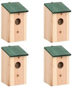 vidaXL Casas para pássaros 4 pcs madeira 12x12x22 cm