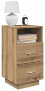 vidaXL Mesa de cabeceira com 2 gavetas 36x36x68 cm carvalho artisiano