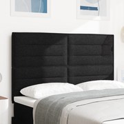 Cabeceira Design de Linhas Preto 160 cm Tecido