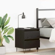 Mesa de cabeceira vidaXL Preto Carvalho 40x35x50 cm Madeira de engenharia