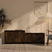 vidaXL Móvel de TV 146,5x35x50 cm derivados de madeira carvalho fumado