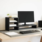 vidaXL Suporte monitor c/ organizador secretária carvalho preto