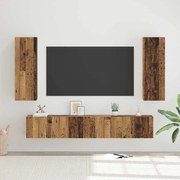 vidaXL Conjunto de móvel de TV 4 pcs Madeira antiga 30.5 x 30 x 90 cm
