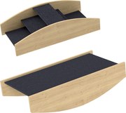 PawHut Rampa para Cães Agility Reversível 2-em-1 Escada para Cães 3 Degraus em Madeira 80x39,5x20 cm, Madeira Natural | Aosom Portugal