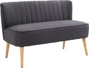 HOMCOM Sofá 2 lugares, estofamento macio, revestimento fácil de cuidar, até 220 kg, 117 x 56,5 x 77 cm, Cinza escuro | Aosom Portugal
