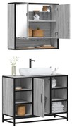 2 pcs conjunto móveis WC derivados de madeira sonoma cinza