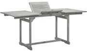 vidaXL Mesa de jantar p/ jardim (120-170)x80x75 cm acácia maciça