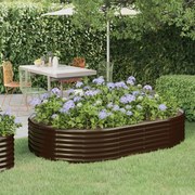 vidaXL Canteiro elevado jardim 214x140x36 aço galvanizado castanho