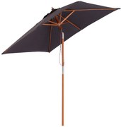 Outsunny Chapéu de Sol de Jardim 200x150x230 cm Chapéu de Sol Retangular Inclinável com Polia Duplo Teto Cinzento Escuro