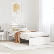 Estrutura de cama c/ cabeceira sem colchão 100x200 cm branco