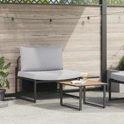 vidaXL Conjunto de sofá de jardim com 2 peças e cadeira de braço, almofadas cinza claro