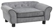 vidaXL Sofá para cães 72x45x30 cm pelúcia cinzento