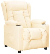 vidaXL Poltrona reclinável couro artificial cor creme