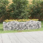 vidaXL Canteiro elevado gabião arqueado 200x50x50 cm ferro galvanizado