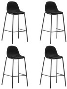 vidaXL Cadeiras de bar 4 pcs tecido preto