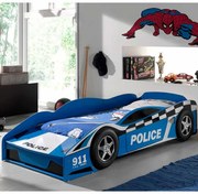 Conjunto Cama Infantil CARRO DE POLÍCIA TODDLER + COLCHÃO 70x140CM AZUL