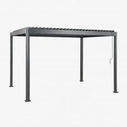 Pérgola Bioclimática De Alumínio Com Lâminas Druvia Cinza Grafito & 3 X 4 M - Sklum