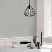 Candeeiro Suspenso Diamond – Preto – Diâmetro 23 cm x Altura 117 cm