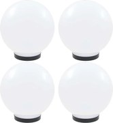 vidaXL Candeeiros esféricos LED 4 pcs 25 cm PMMA