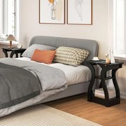 Conjunto de 2 mesas cabeçeira, ou mesas de apoio 50 x 30 x 60,5 cm com estação de carregamento de 3 níveis com prateleiras abertas e portas USB com to