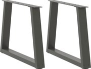 vidaXL Pés para mesa de centro em V, 2 peças, antracite, 70x (42-43,3) cm, aço