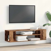 Armário de TV de Parede vidaXL em Madeira Antiga 100x30x26,5 cm em Madeira de Engenharia