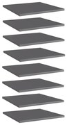 Prateleiras para estante 8 pcs 40x40x1,5cm contraplacado cinza