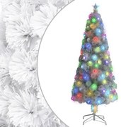 vidaXL Árvore Natal artificial pré-iluminada 210 cm fibra ótica branco