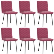 vidaXL Cadeiras de jantar 6 pcs veludo vermelho tinto